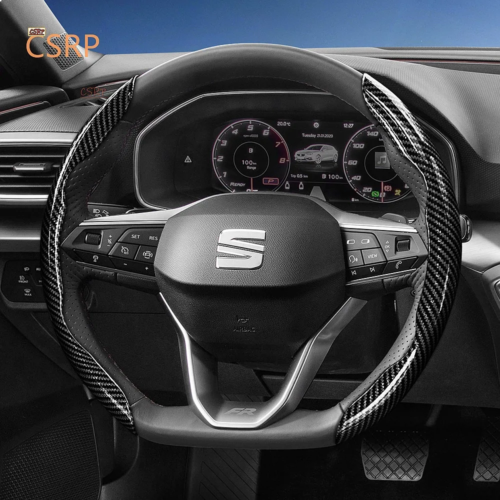 Suitable for Seat Carbon Fiber Steering Wheel Cover Segmented Quick Release Durable Black Blue Red Silver White