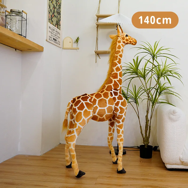 140CM enormi Giraffe peluche bella vita reale giraffa bambole farcito morbido animale simulazione giocattolo regali per bambini Decor camera dei bambini