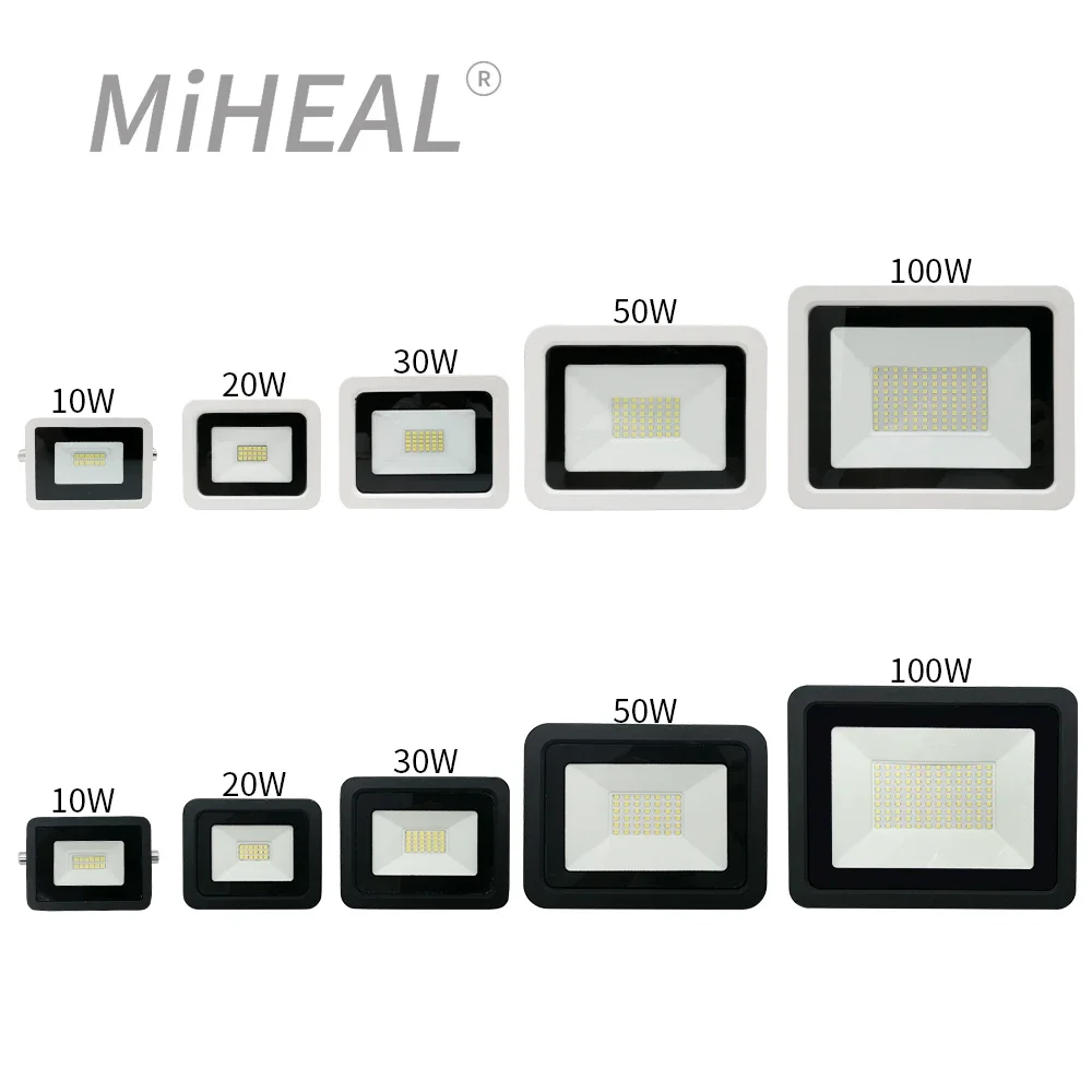 

LED Flood Light 10W 20W 30W 50W 100W White Wall Reflector Floodlights 220V IP68 Waterproof Outdoor Garden Lighting LED Spotlight