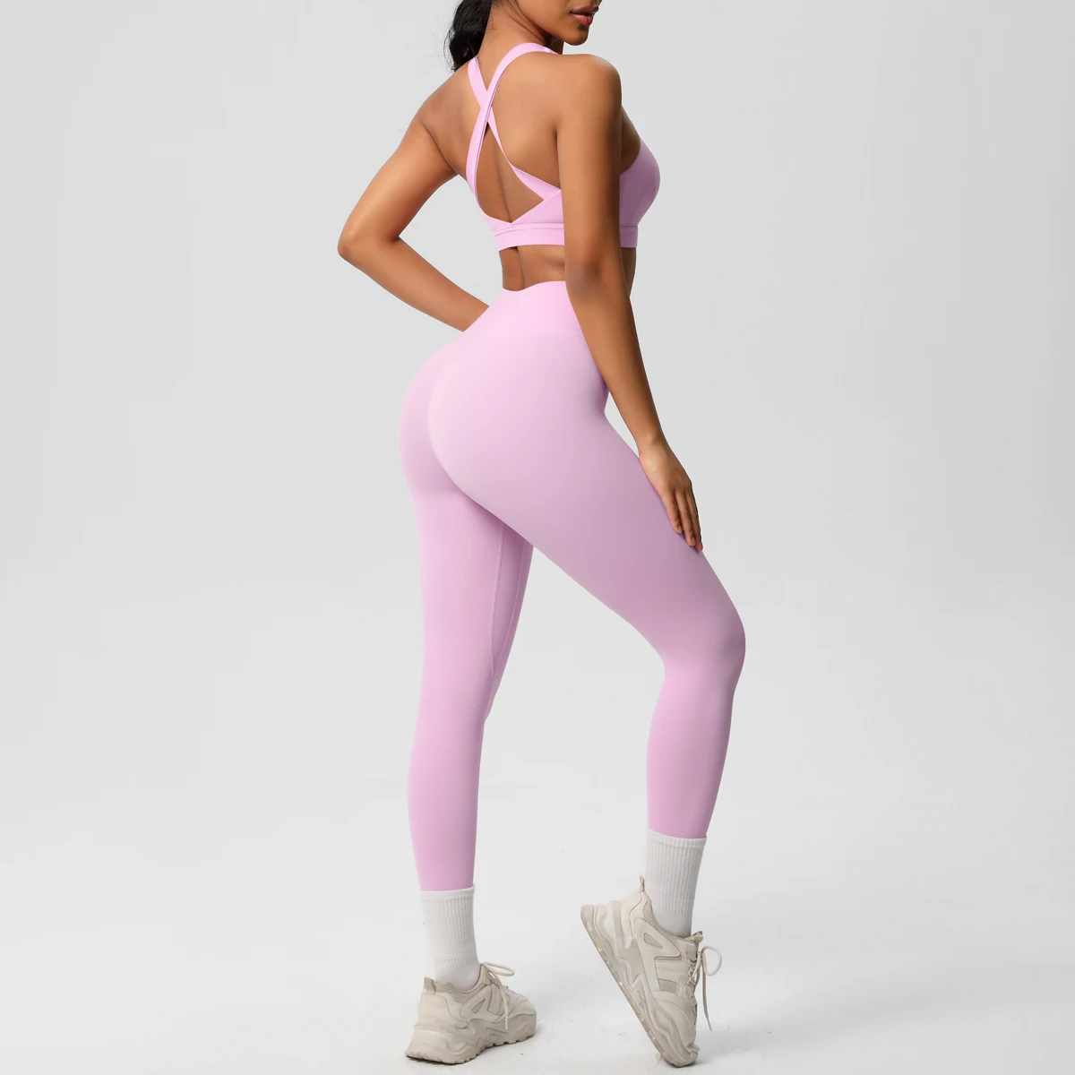 2 pezzi Abbigliamento sportivo Set da yoga Palestra Reggiseno sportivo Leggings Abbigliamento Abbigliamento sportivo Tute da yoga per donna Set fitness Tuta