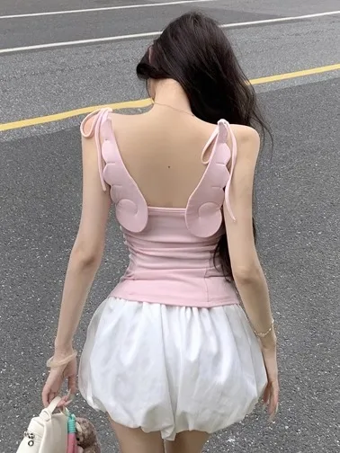 

Летний жилет Vaion Sle с поясом для похудения, верхняя одежда, чистое желание, сексуальный топ, модный ребристый материал