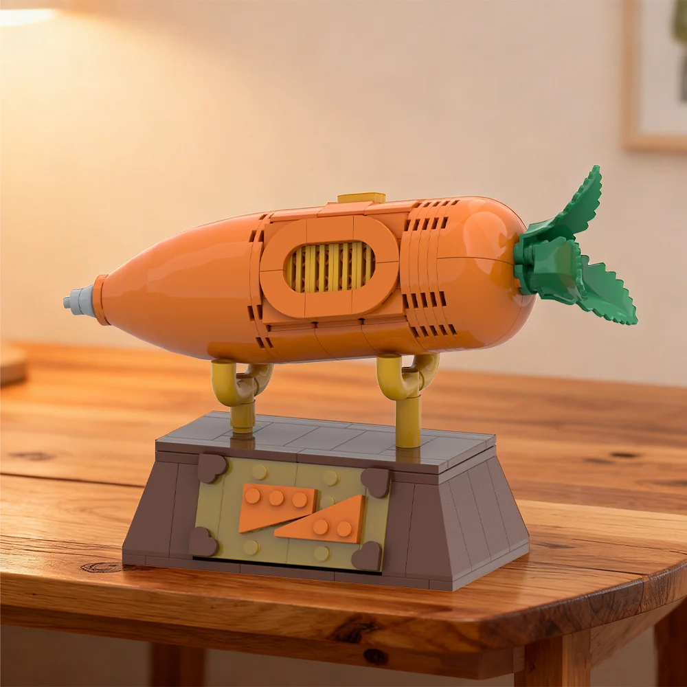 MOC Cartoon Carrot Voice Recorder Building Blocks Animal Movie Prop DIY Voice Recorder and De'Snake Pen Brick Toy Adult Gift