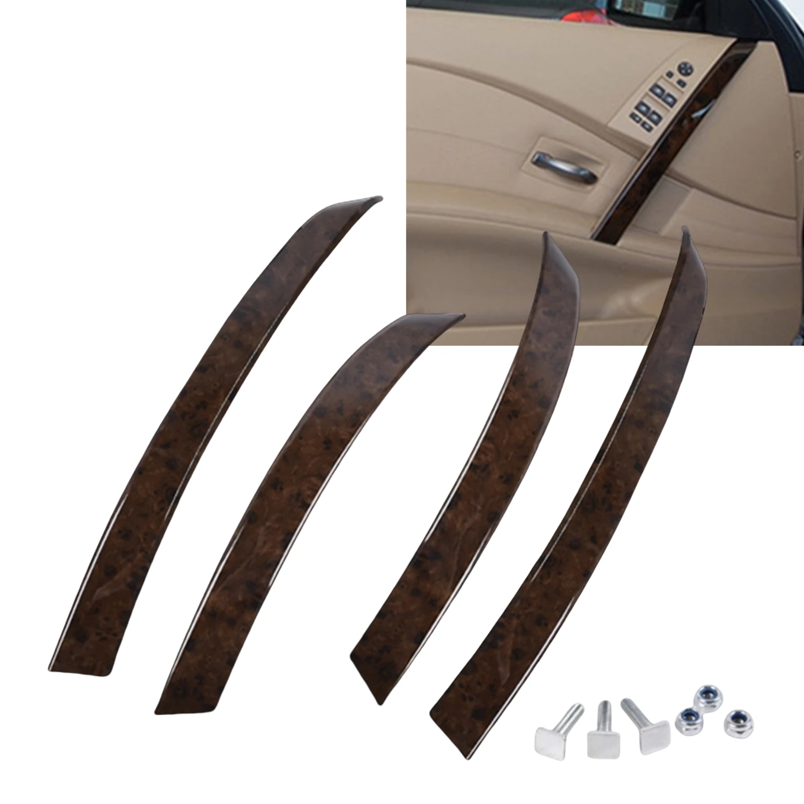 Car Inner Side Door Handle Pull Trim Cover For BMW E60 E61