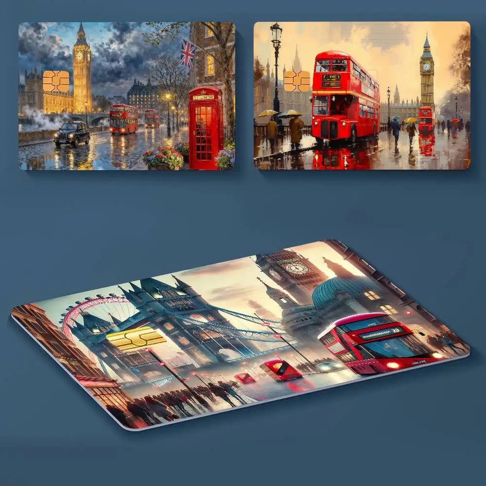 Retro London Street Elements Perfect Gift Ide merch  layout  Cover Credit Card Stickers   Distinctive design