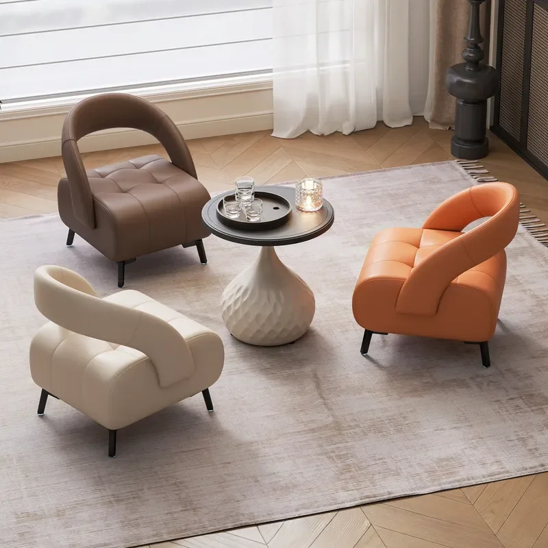 Luxury Leather Low Backrest Stool Small Bench for Living Room Home Decor High End Shoe Changing Seat Light Luxury Footstool