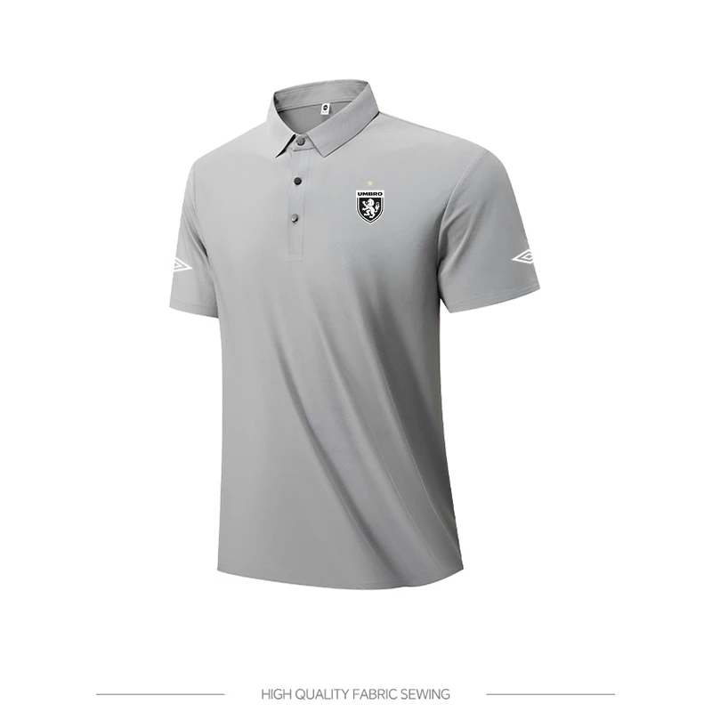 Men Quick Dry Polo Shirts UMBRO Print Short Sleeve Lapel Sport T Shirt Breathable Golf Tee Casual Work Uniform Training Fitness