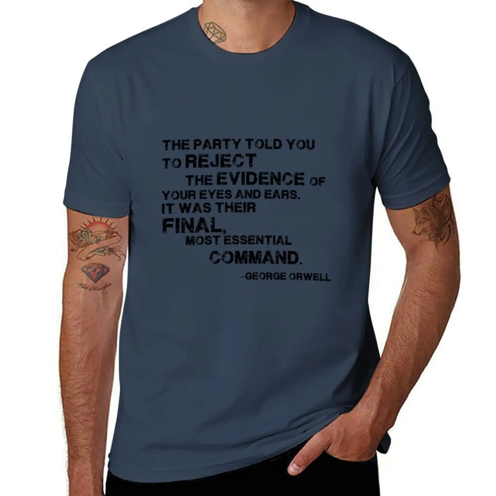 

Orwell's the George 1984: Evience Reject T-Shirt Casual Light Summer Short Sleeve Top