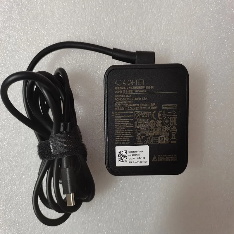 

For MSI Summit E13 Flip Evo A11MT-253US Evo A11MT-034FR AC adapter OEM Genuine 20V 3.25A 65W USB-C Charger Power Cord