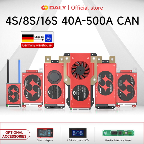 Daly BMS 4S lifepo4 12V 8S 24V BMS 16S 48V lifepo4 40A 60A 100A 150A 200A 250A 300A 400A 500A RS485 CAN for Victron Deye Pylon