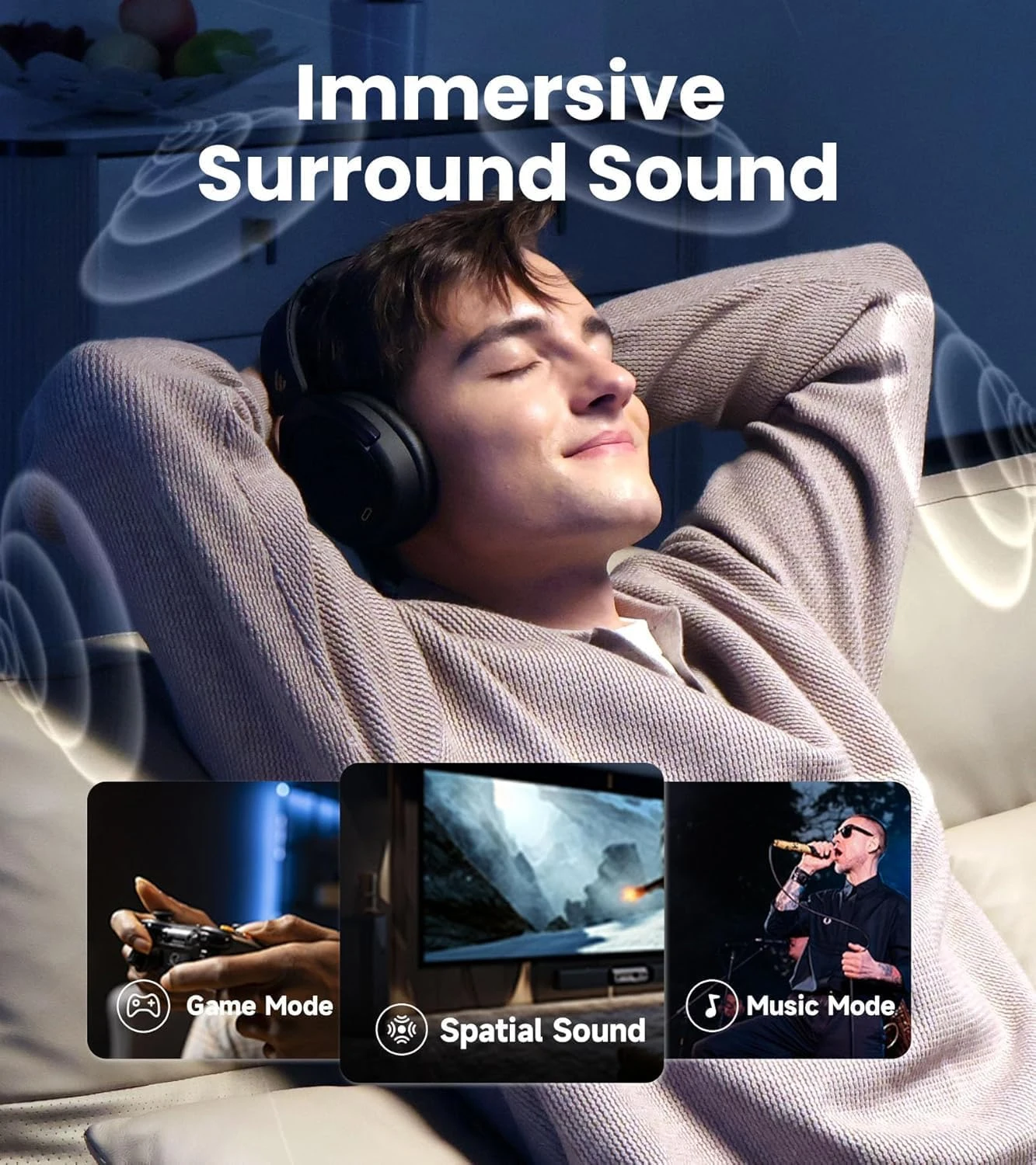 Edifier WH950NB سماعات لاسلكية بخاصية إلغاء الضوضاء سماعات بلوتوث 5.3 ، سماعات لاسلكية عالية الدقة ، تشغيل 55hours ، 4 ميكروفونات