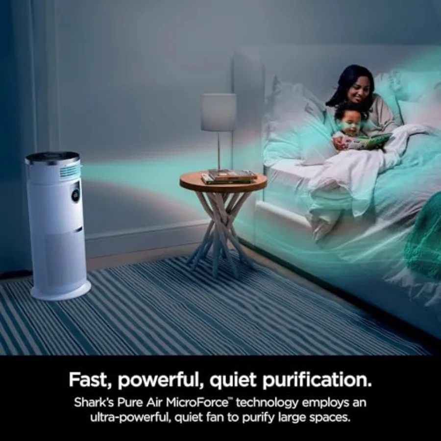 HC502 Ventilador aquecedor MAX purificador de ar 3 em 1 Clean Sense com filtro HEPA para salas grandes de até 1000 pés quadrados, ideal para cozinhas e I