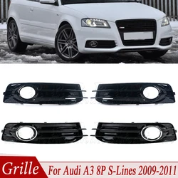 R-AUTO Fog Lamp Cover Car Front Bumper Fog Light Frame Hoods Grille Cover For Audi A3 8P S-Lines 2009 2010 2011 8P0807682