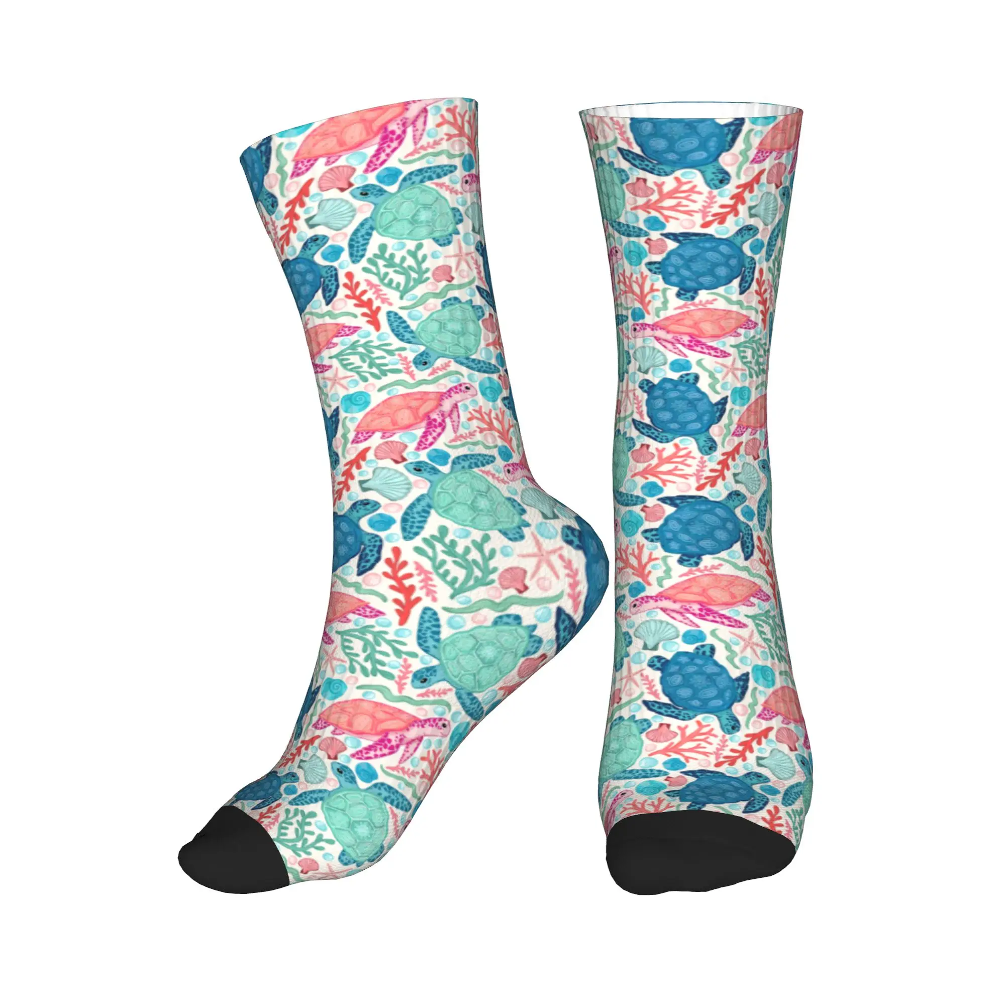 

Beach Turtles Dress Socks Men Women Warm Funny Novelty Crew Socks