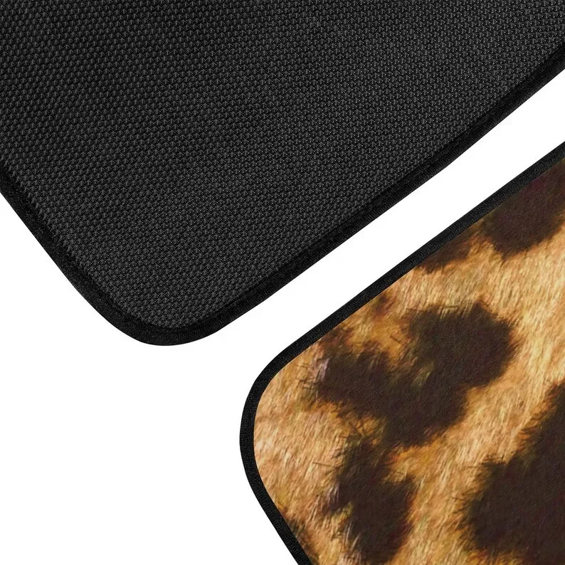 2 Front Carpet Floor Mats for Car | Anti-Slip Features Automotive Floor Mats | Simulated Animal Fur Pattern | Floor Mats for veh