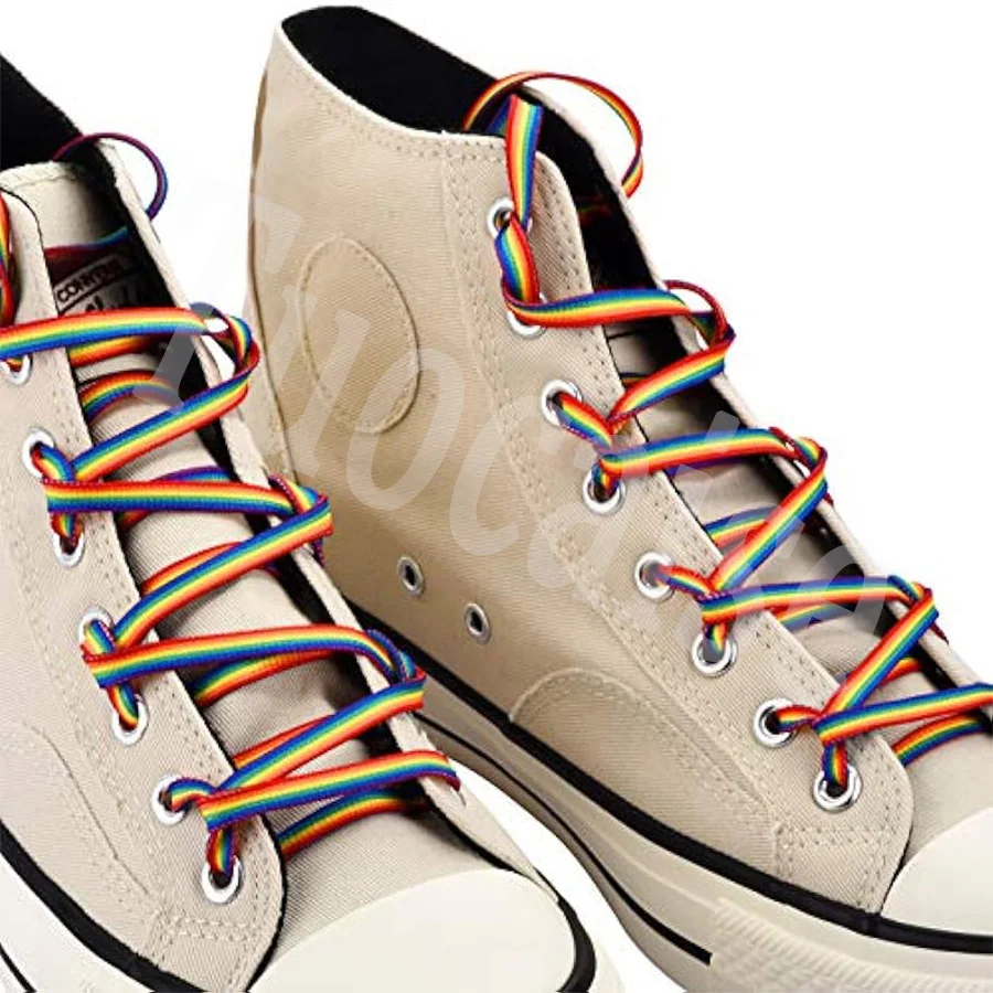 1Pair Gay Pride Rainbow Striped Shoelaces for Sneakers Boots Shoes and More LGBTQ Accessories and Gay Pride Stuff 100/120/150cm