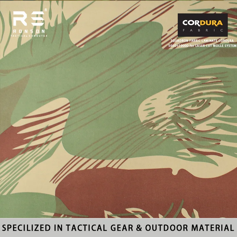 

Rhodesian Brushstroke Camouflage 500D with 1050D Laminated Nylon Cordura Squadron Fabric Tactical Vest Laser Cut Molle System