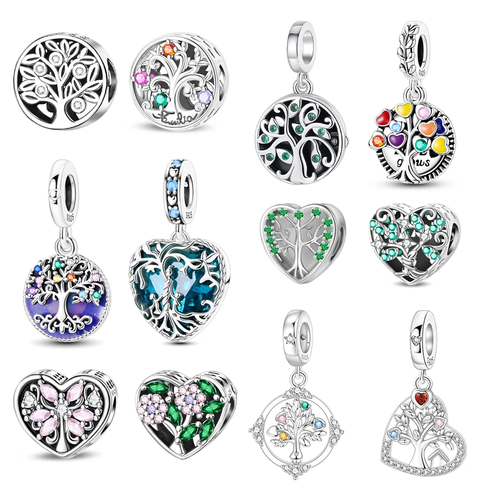 Beautiful 925 Sterling Silver Green Tree of Life Charm Fit DIY Bracelet Necklace A Gift Of Salvation That Guides The Way