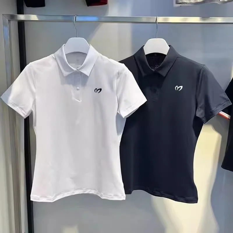 New Women's Golf Tennis Clothing Short Sleeve T-Shirt Sports Lapel Shirt Slim Fit Quick-drying Versatile Lightweight Breathable