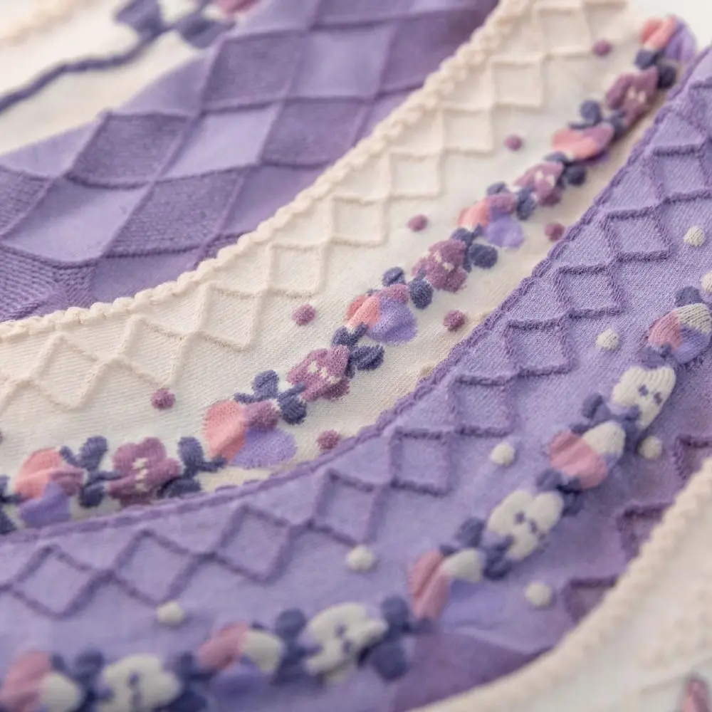 5 أزواج Ins الأرجواني سلسلة الأزهار جوارب أنبوبية زهرة Bowknot الفتيات منتصف العجل الجوارب تنفس الجوارب الحلو جورب النساء فتاة المراهقين