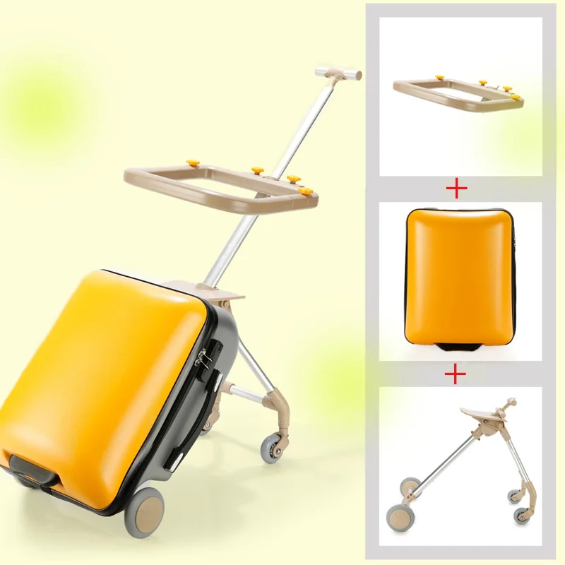 子供用スーツケース、シート付きデザイン、多機能ベビーカー型スーツケース、乗って座れる、機内持ち込み可能、旅行用子供用荷物