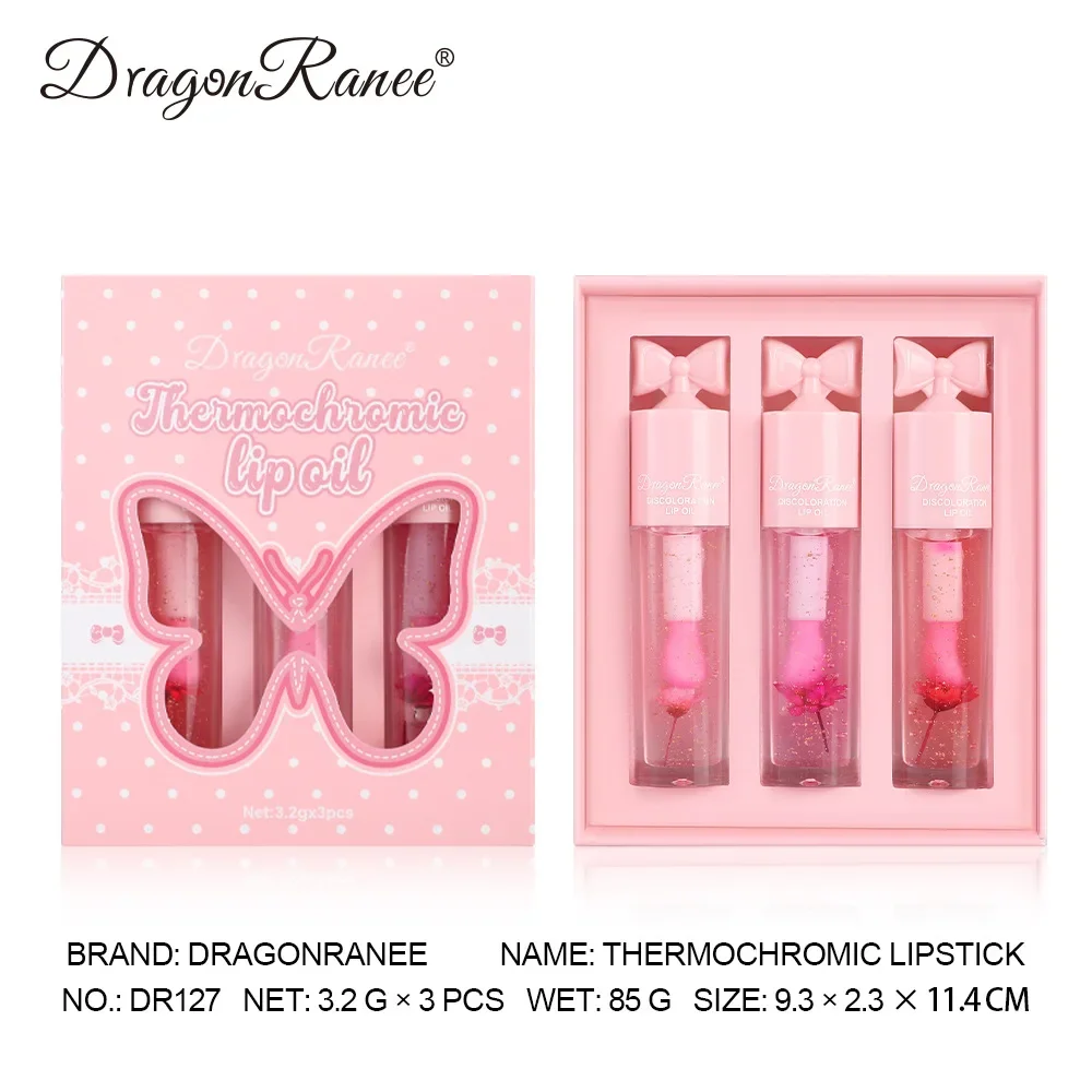 مجموعة ملمع شفاه متغيرة درجة الحرارة تدوم طويلاً مقاوم للماء غير لاصق كوب تغيير لون الشفاه الصقيل ترطيب أحمر الشفاه السائل غير لزج #6