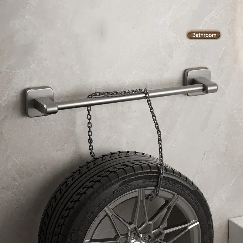 1PC Towel Rack, Bathroom Perforated Suction Cup, Wall Mounted Storage Rack, Toilet Storage, Bathroom Towel Rod image 4