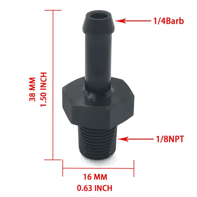 

1PC Hose Barb Fuel Pipe Connector 1/8NPT to 1/4Barb Fuel Pipe Adapter