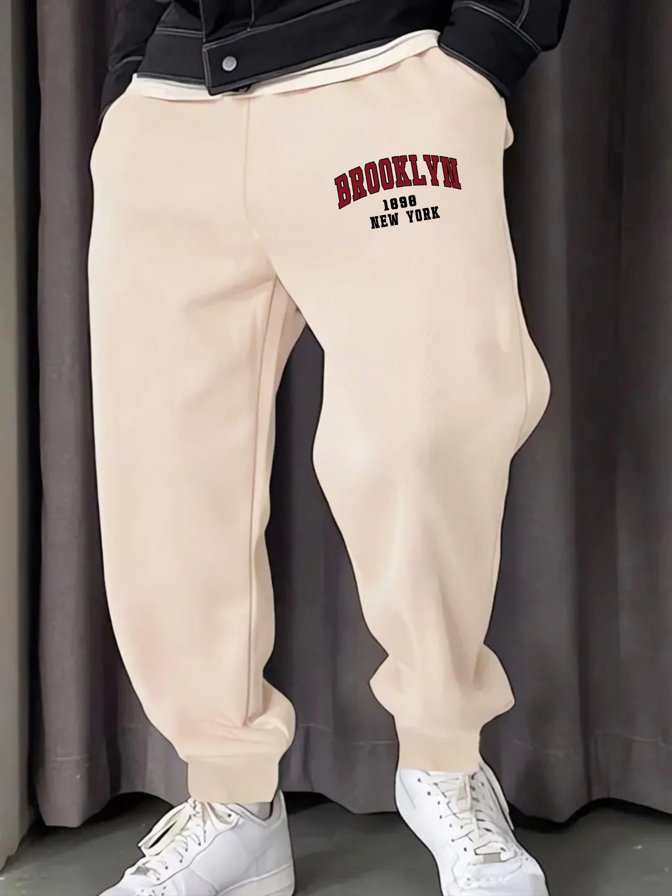 

Brooklyn New York 1898 Prints Mans Sweatpants Casual Elastic Waist Pants Sports Drawstring Pant Soft Warm All-Match Britches