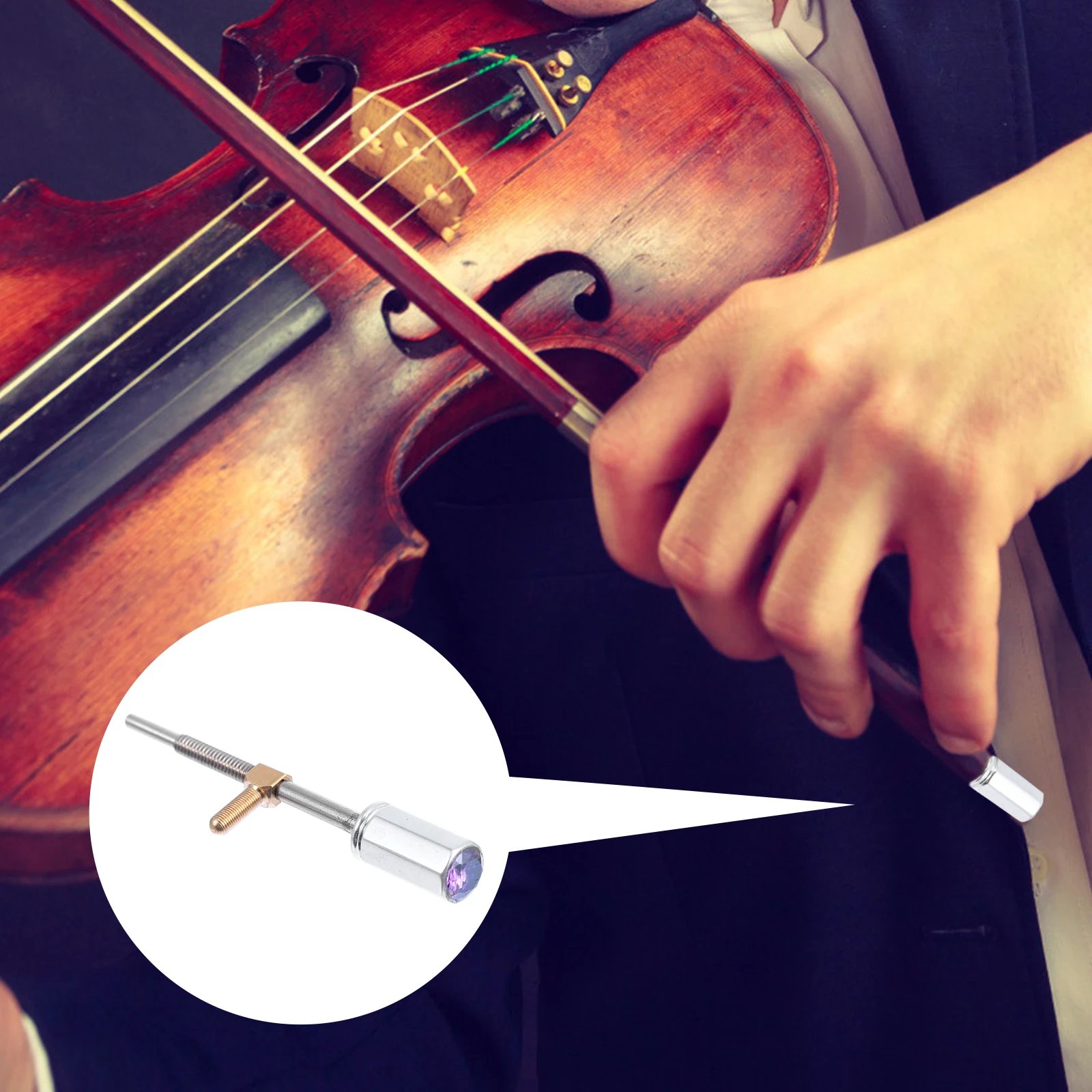

Diy Violin Bow Screw Parts 4/4 3/4 Solid Copper Rustproof Corrosion Resistant Easy Mount Small Portable Accessory For Violin