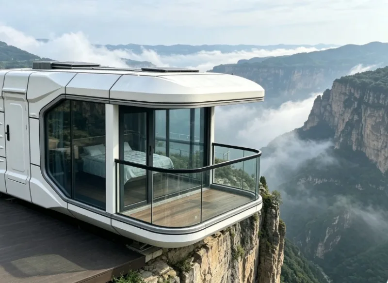 Prefab Space Capsule House With Bamboo Charcoal Wall Panels And European Standard Sockets For Vacation Resort Accommodation