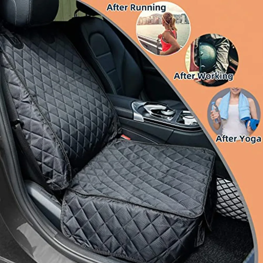 Waterproof Front Seat Car Cover 2 Pack, Full Protection Dog Car Seat Cover with Side Flaps, Nonslip Scratchproof Captain Chair
