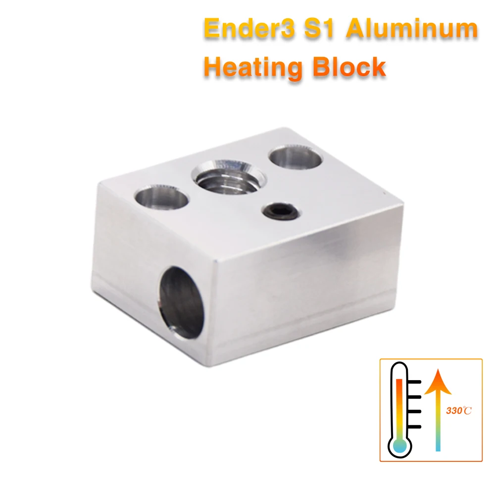 

Ender3 S1 Heatblock Aluminum Copper Plated Heater Block High Temperature Resistant for Ender 3 S1/S1 Pro Hotend Extruder