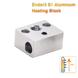 Ender3 S1 Heatblock Aluminum Copper Plated Heater Block High Temperature Resistant for Ender 3 S1/S1 Pro Hotend Extruder
