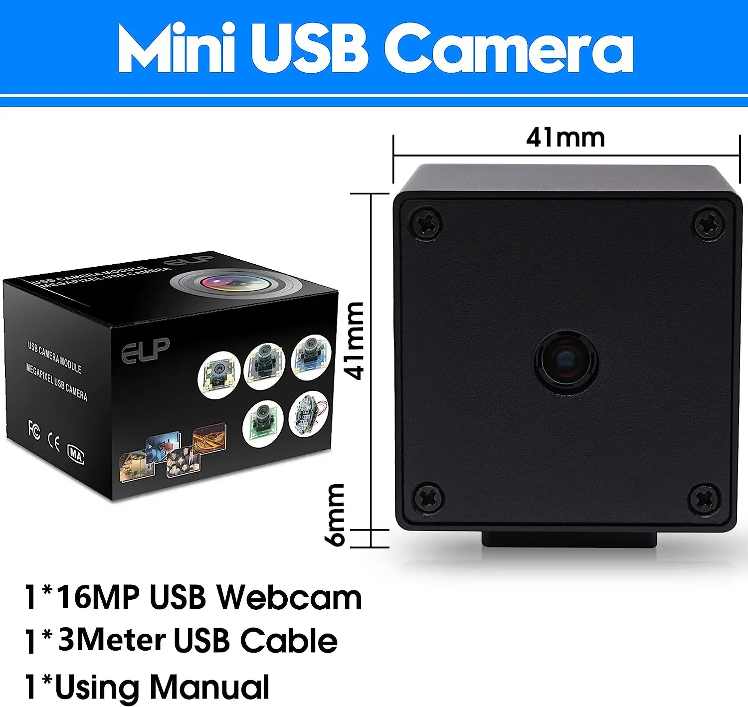 Free Driver 16MP IMX298 Auto Focus Mini USB Camera  With 68 Degree Mini Size Lens Webcam for AI Computer Vision Recognition