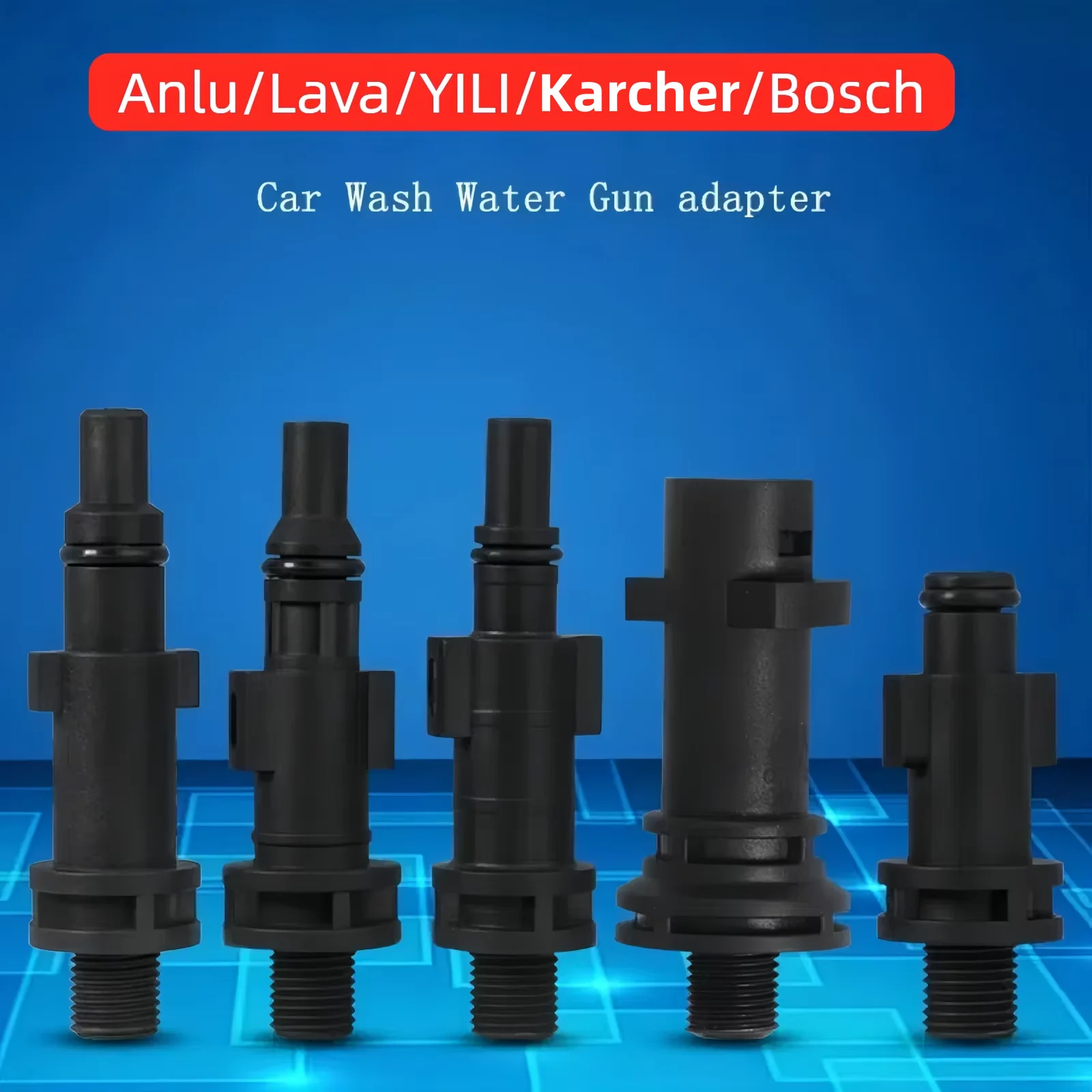 Anlu/Lava/YILI/Karcher/Bosch car washing water gun foam pot adapter high-pressure car washing accessories Different angle nozzle