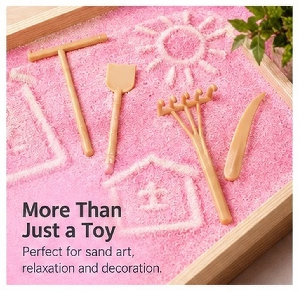 6Pcs Zen Rake Set Mini Plastic Sand Smoothing Rake Desktop Decoration Sand Painting Tools Mini Rakes Push Tools