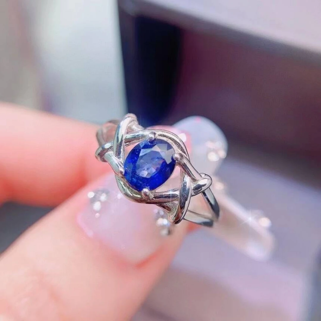 KJJEAXCMY New Jewelry Natural Women's Sapphire Ring 925 silver inlay Colorful and splendid Crystal pure fire flash explosion