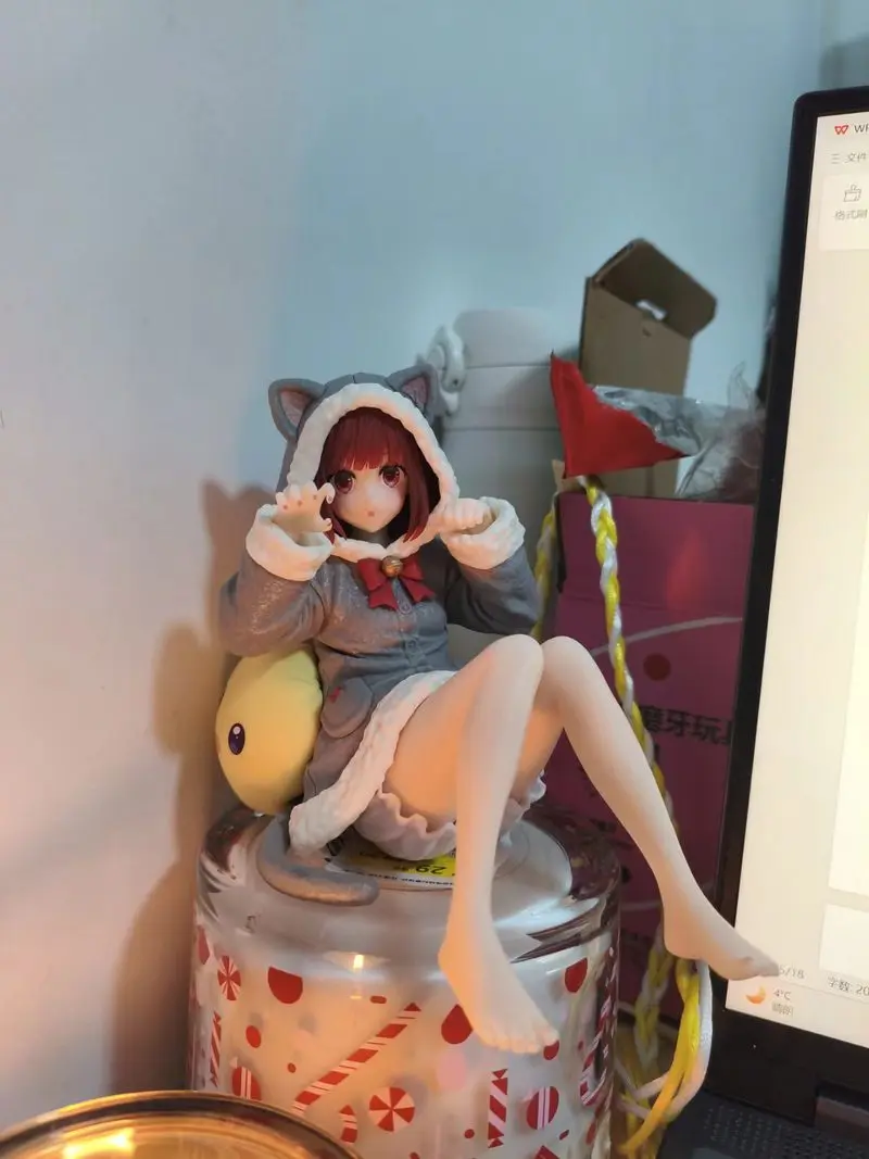 Oshi No Ko Kana Arima Figura de Acción de Anime en Pijama de Gato, Tapón para Tazón de Fideos, Decoración de Escritorio, Adorno para Coche, Regalo Festivo, Souvenir