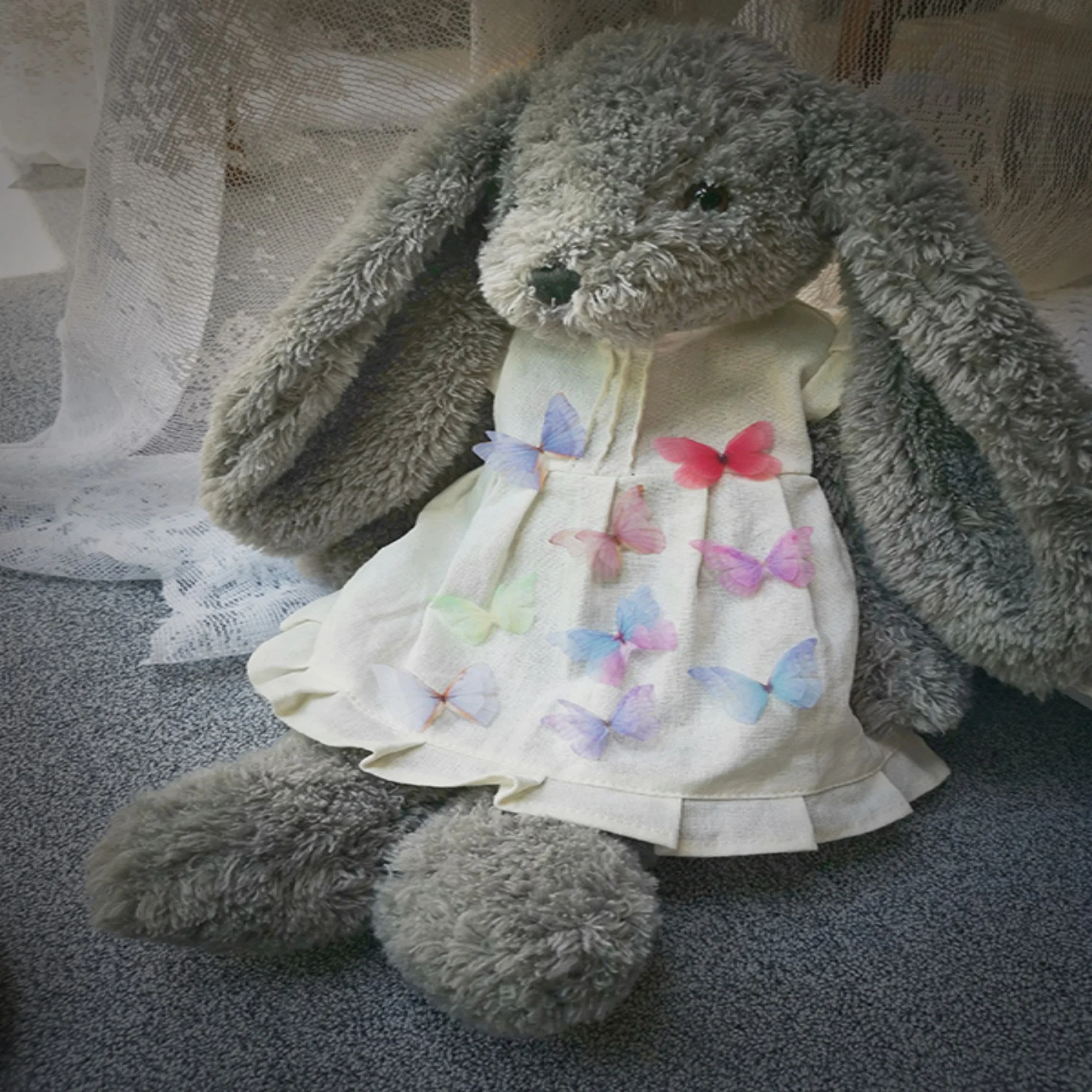 2 Pieces 3D Double layer tulle butterfly,tulle applique,Patches For Dress Supplies,Hair butterfly for Headpiece