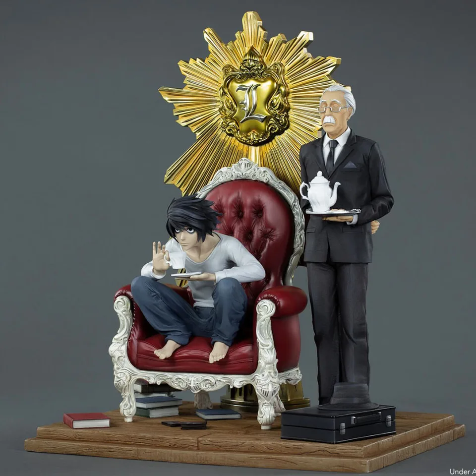 18CM L Lawliet Figure DEATH NOTE Chair Sitting Position Anime