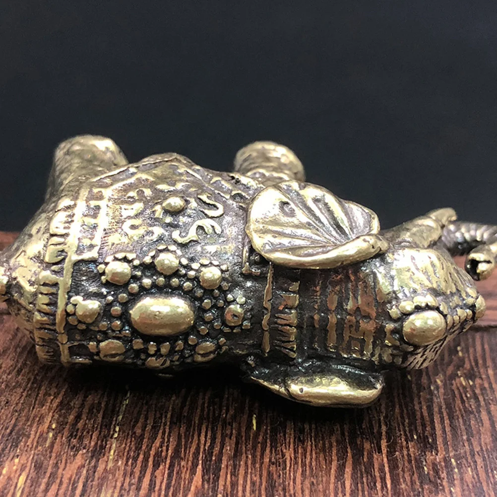 

1pc Brass Elephant Adornment Compact Desktop Decor For Home Office Brass Craft Ornament Elephant Sculpture Decorative Figure