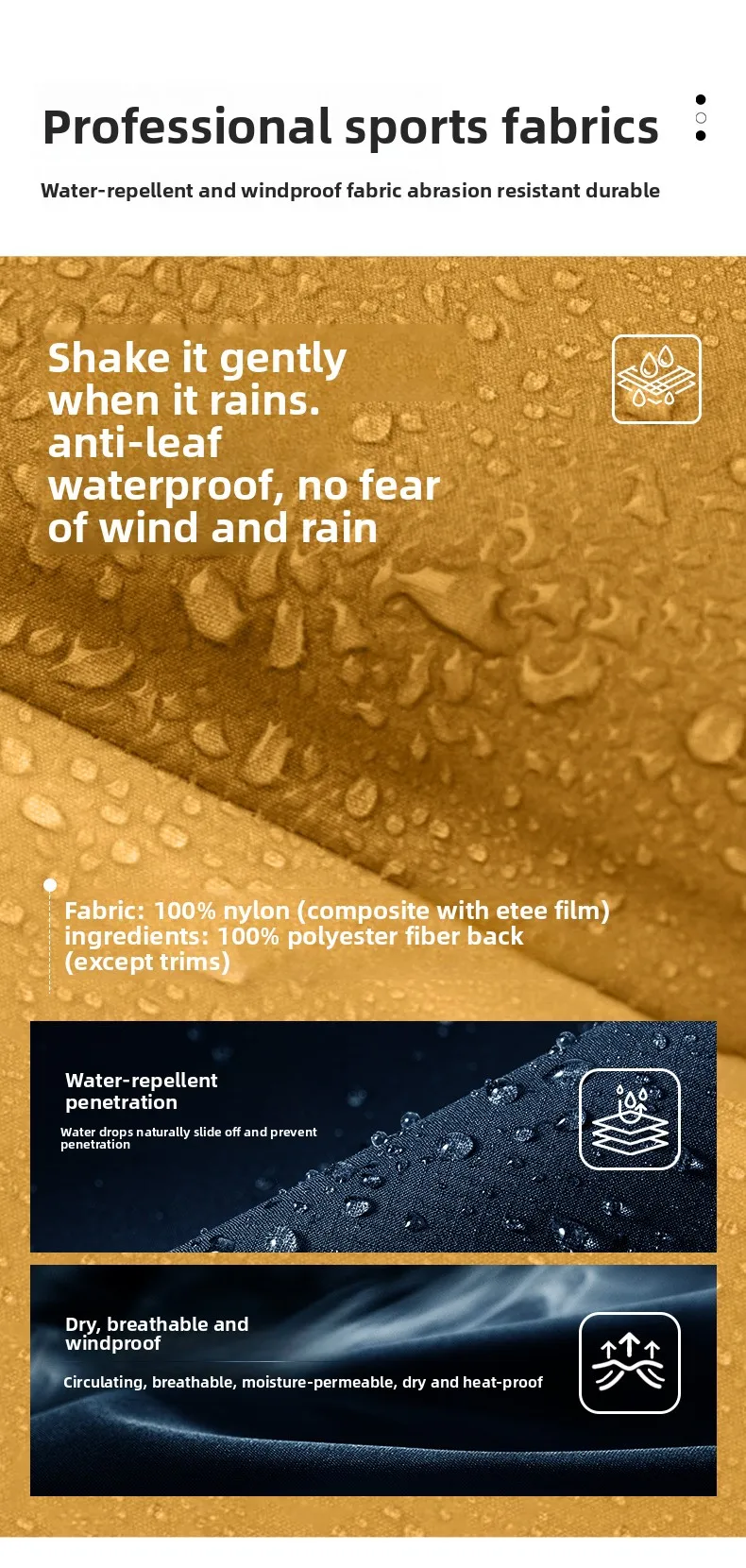 Herbst- und Winter-Hardshell-Windbreaker Winddichte Regenfeste Atmungsaktive Outdoor-Wander- und Bergsteiger-Skijacke mit Kapuze – Detail 6