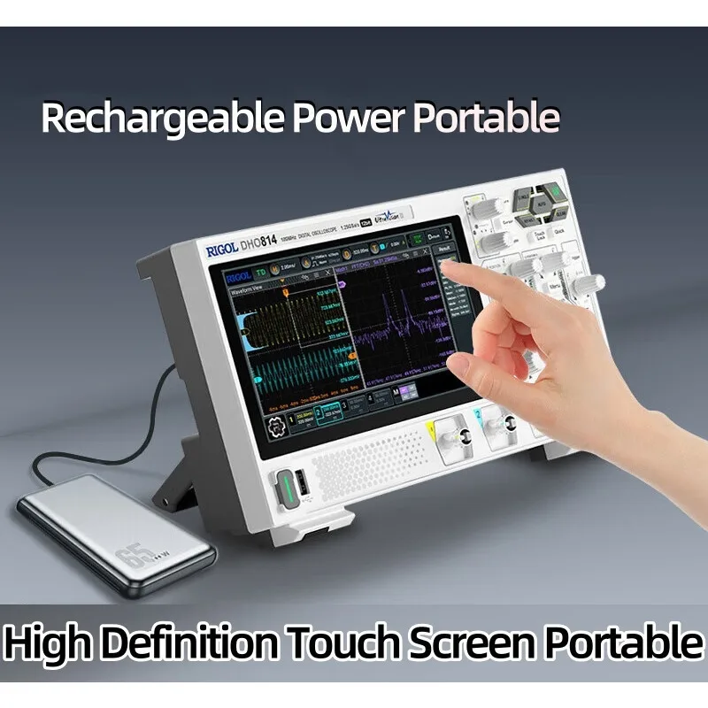 DHO814 Digital Oscilloscope 4 Channels 100MhZ Bandwidth 1.25GSa/s Sampling Rate 25Mpt 7-inch TFT Storage Desktop Oscilloscope