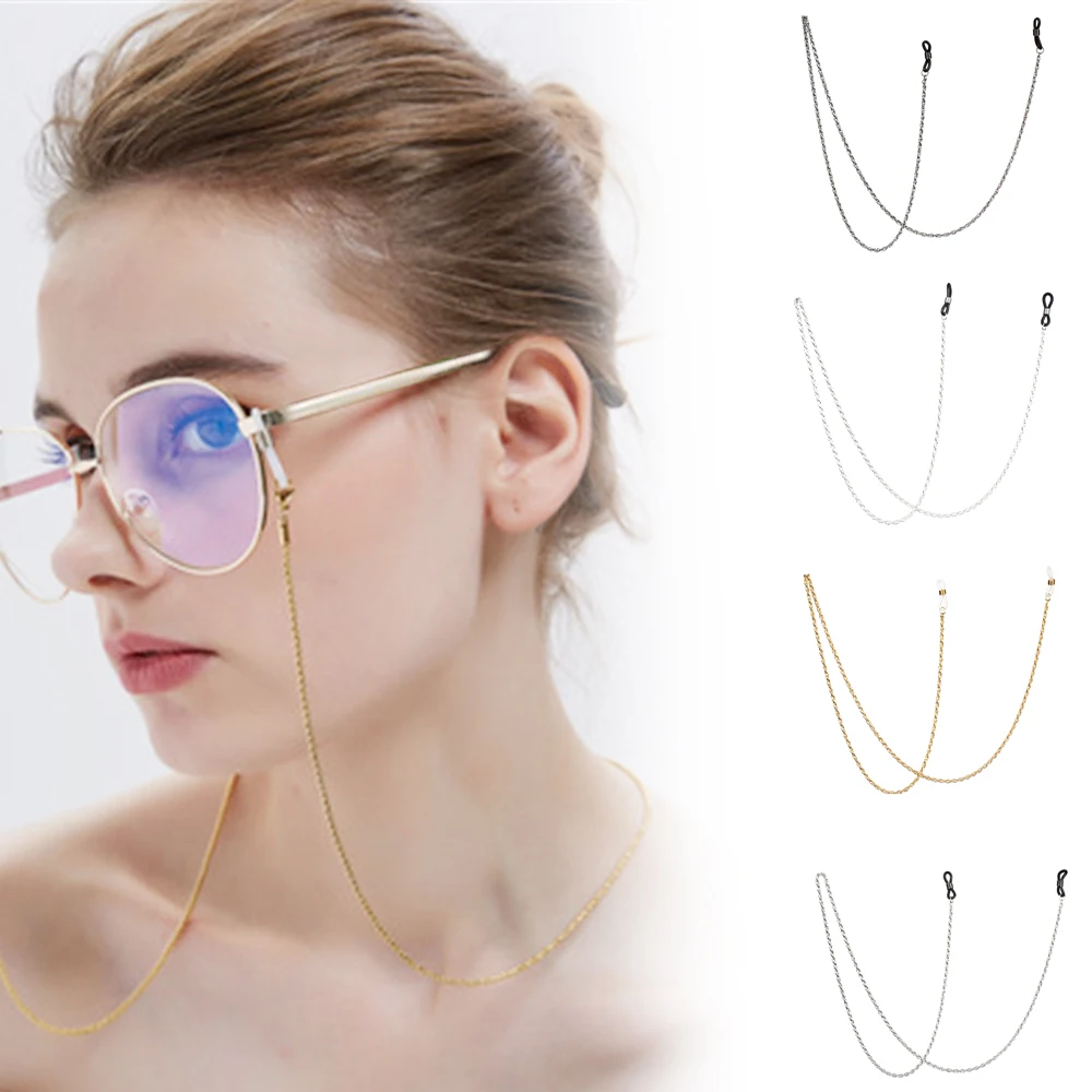 

1PC Non-slip Metal Simple Glasses Chain Vintage Eyeglass Lanyard Reading Glasses Holder Neck Strap Rope Sunglasses Chain