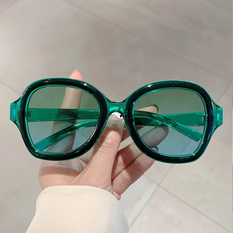 KAMMPT Y2k Pilot Sunglasses 2024 New in Women Stylish Multicolor Gradient Beach Shades Trendy Brand Designer Green Sun Glasses