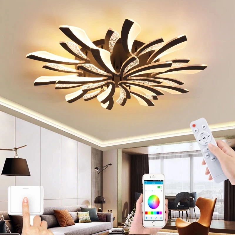 

Scandinavian Style LED Ceiling Light, Smart Dimming + Remote APP Control Ceiling Pendant Light, Indoor Decoration Chandelier