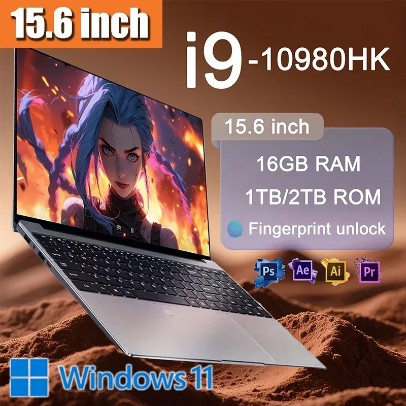New Gaming Laptop 15.6inch Intel Core i9-10980HK 16GB RAM 1TB SSD Win11 Pro Portable Notebook Computer for Gaming Business