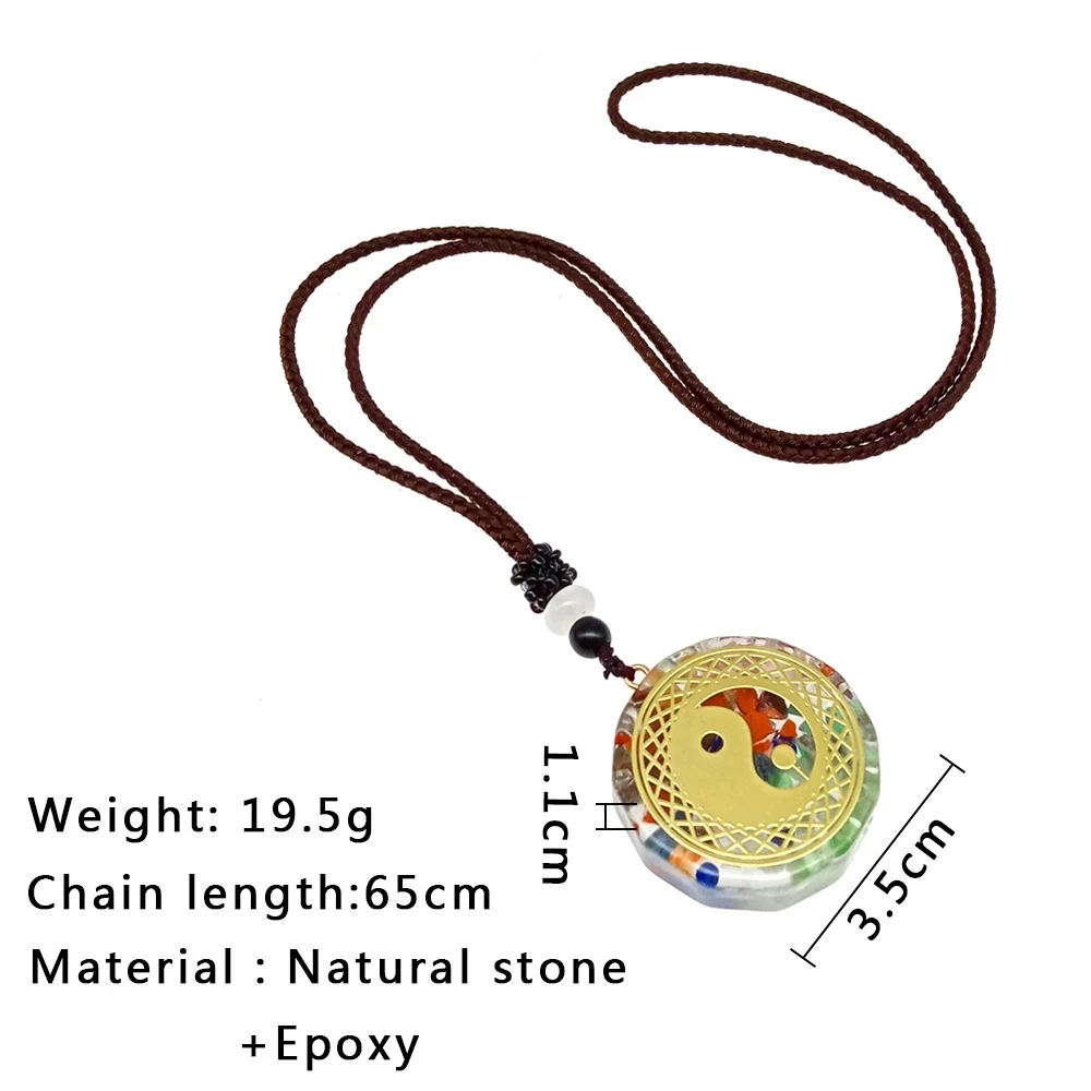 CHAKELA Orgonite Meditation Balance EMF Energy Generator Orgone Amulet 7 Chakra Pendant Necklace Protection Sweater Chain Jewelr