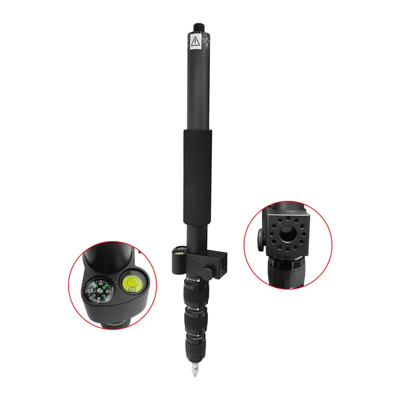 NEW UPGRADES MODEL NEW TYPE 150CM TELESCOPIC PORTABLE GNSS GPS SURVEYING CENTERING POLE WITH CLAMP WITH COMPASS LEVEL BUBBLE