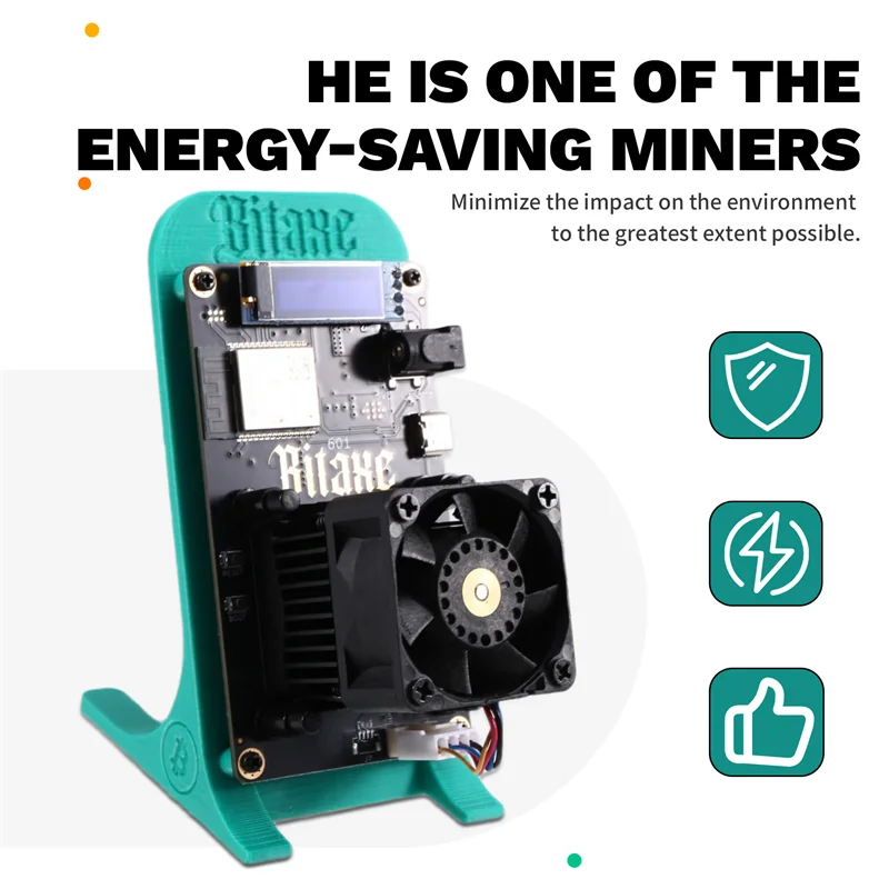 A11I Bitaxe Gamma 601 Solo Miner 1.2TH/S 1200GH/S 18W BM1370 ชิป Asic จาก Antminer S21 Pro Bitcoin BTC Miner พร้อมขาตั้ง US PLUG